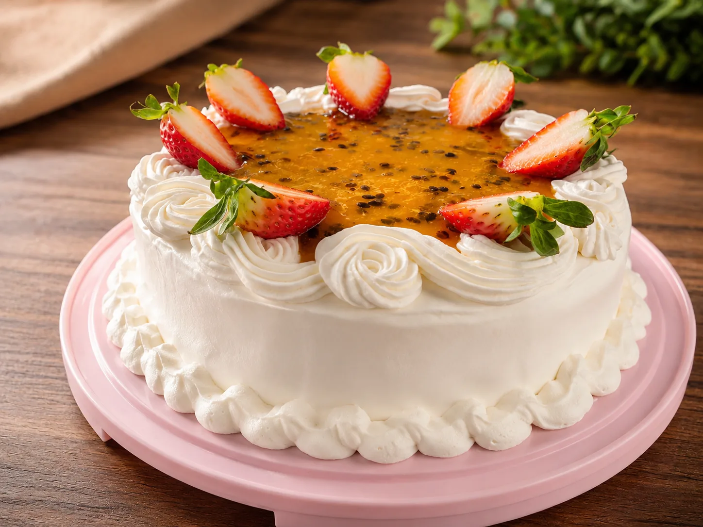 Maracuyá tres leches — passion fruit and cream