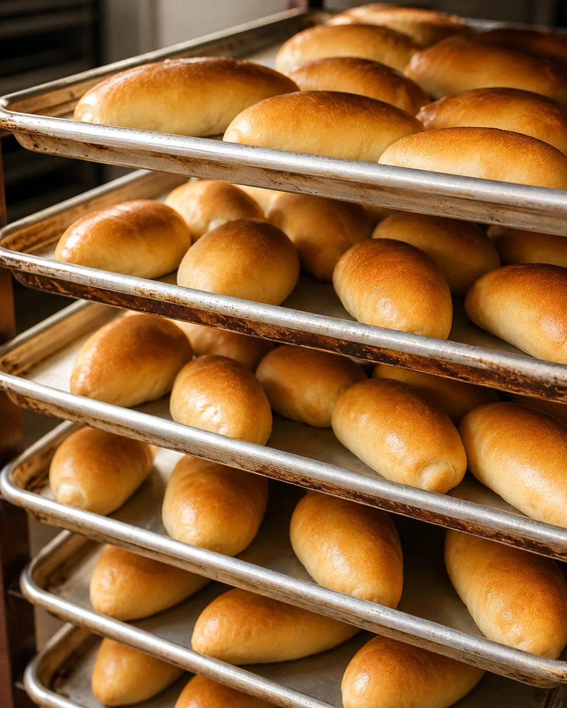 Pan de leche — production racks